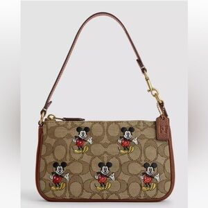 Disney X Coach Nolita 19 In Signature Jacquard With Mickey Mouse Print